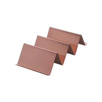 ShellMate 3-Slot Rose Gold Taco Tray – Oven & Grill Safe Stainless Steel Holder